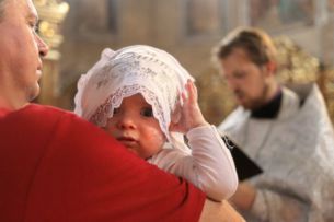 Видеосъёмка обряда крещения в церкви Николы Притиска
